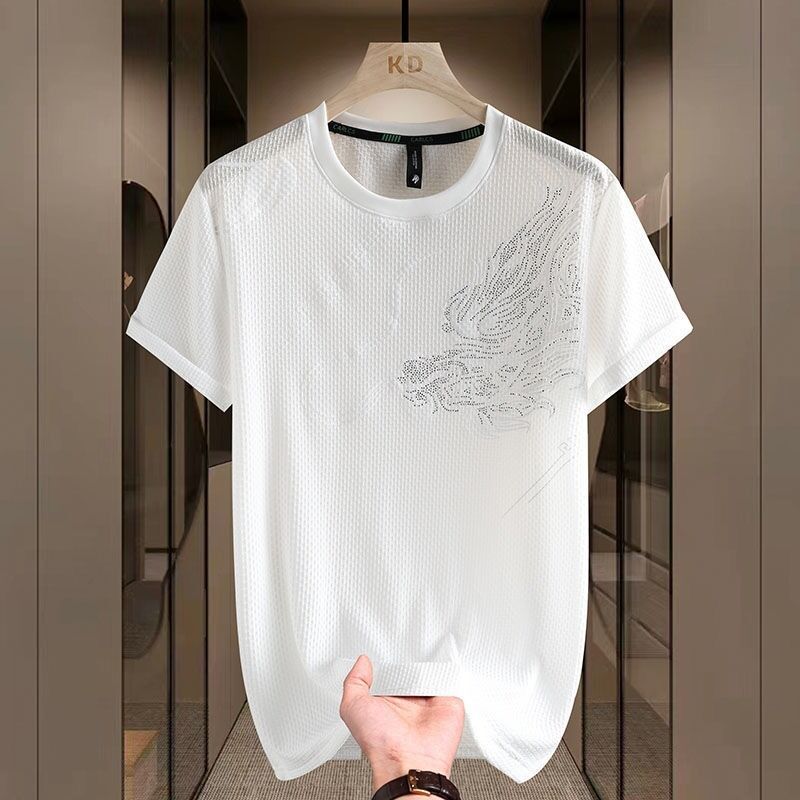 Maglieria a maglia diretta di fabbrica girocollo da uomo t-shirt da golf a maniche corte traspiranti con logo