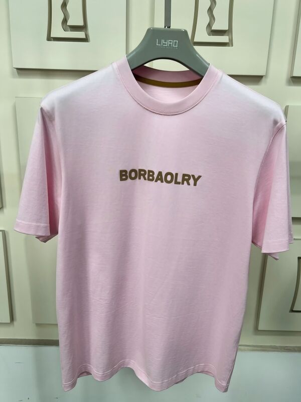 T-shirt da uomo di alta qualità con manica corta con logo personalizzato stampato con tecnologia DTG