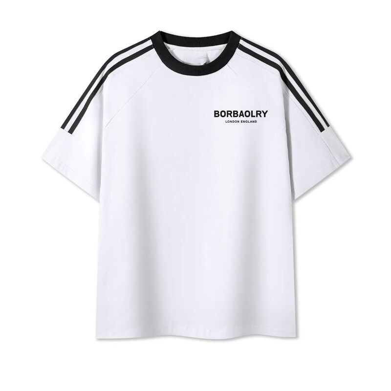 Maglietta da uomo girocollo regular in cotone tinto a maglia, comoda maglietta da uomo stampata in misto cotone