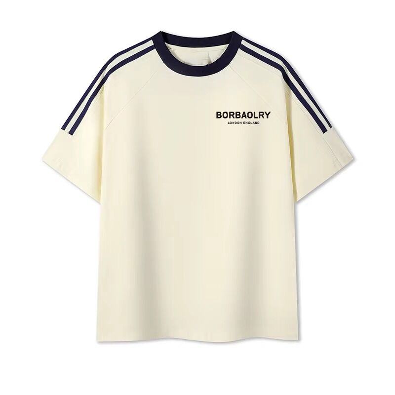 Maglietta da uomo girocollo regular in cotone tinto a maglia, comoda maglietta da uomo stampata in misto cotone