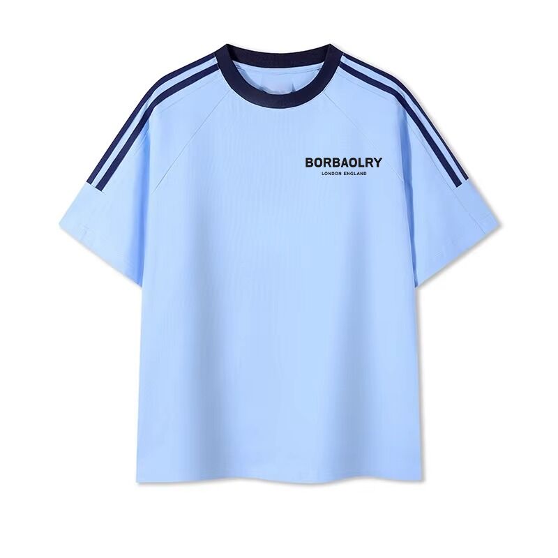 Maglietta da uomo girocollo regular in cotone tinto a maglia, comoda maglietta da uomo stampata in misto cotone