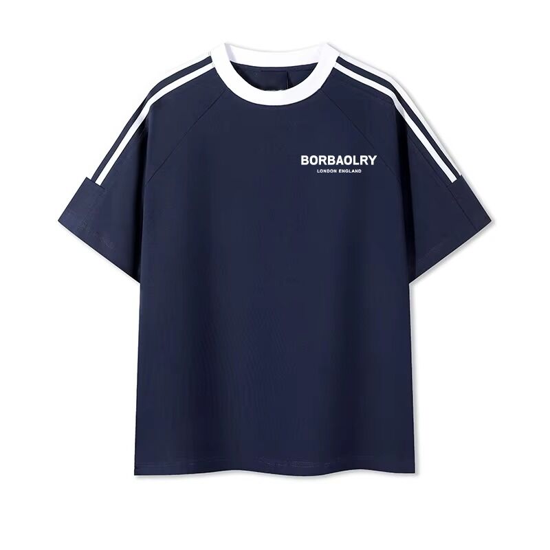 Maglietta da uomo girocollo regular in cotone tinto a maglia, comoda maglietta da uomo stampata in misto cotone