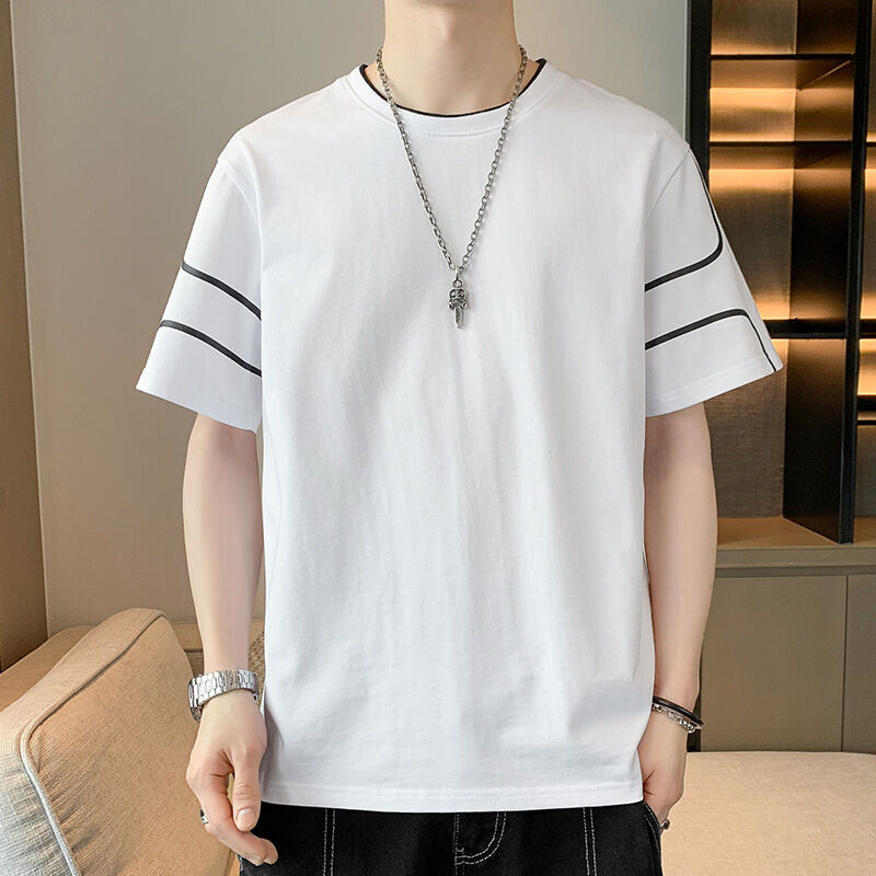 T-shirt a maniche corte con ricamo personalizzato con logo OEM e stampa, top ampio a mezza manica estiva