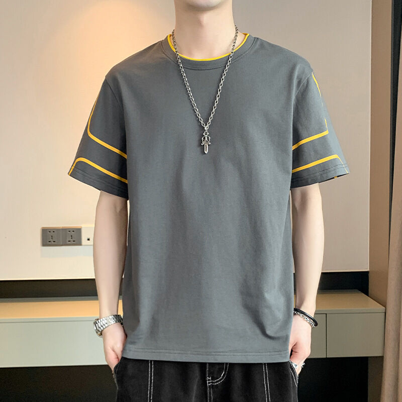 T-shirt a maniche corte con ricamo personalizzato con logo OEM e stampa, top ampio a mezza manica estiva