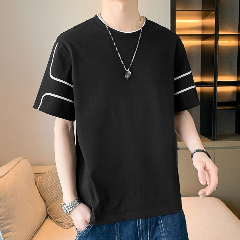 T-shirt a maniche corte con ricamo personalizzato con logo OEM e stampa, top ampio a mezza manica estiva