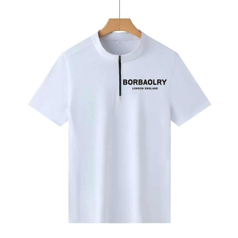 Maglie sportive da uomo con zip a 1/4, colletto alla coreana, tinta unita, maglietta sportiva da uomo, manica corta, leggera, ad asciugatura rapida, da palestra