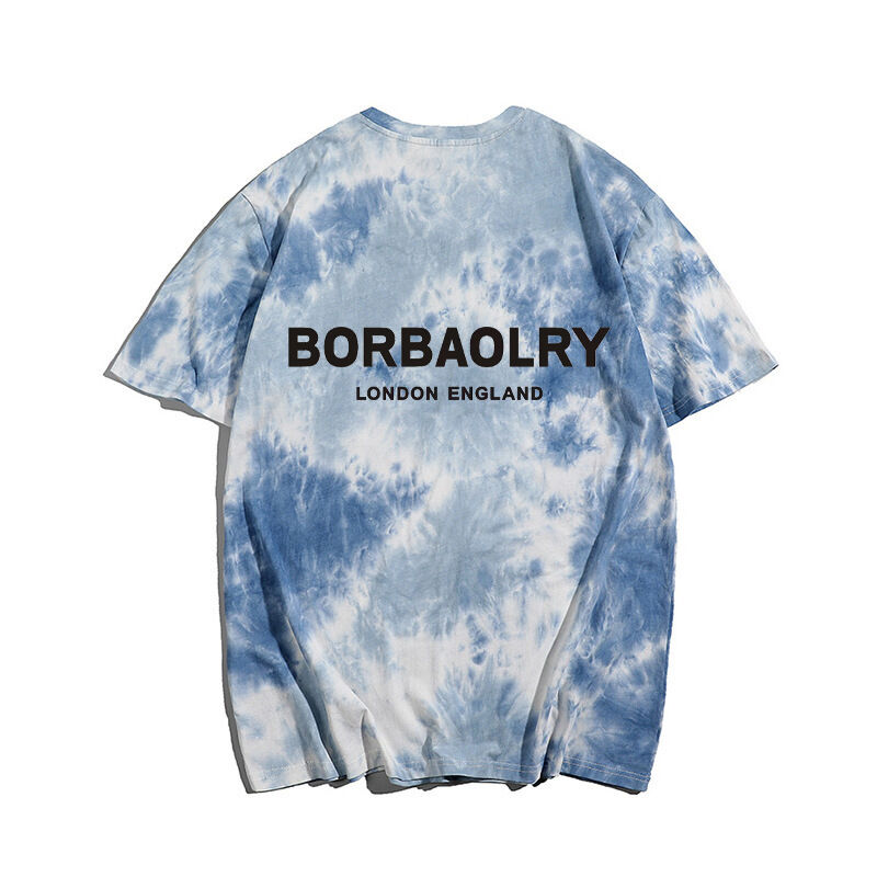 Nuova Moda Uomo Alta Qualità INS T-Shirt Girocollo Cotone Tie Dye Personalizzata Heavyweight Streetwear