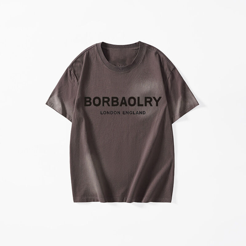 T-shirt oversize unisex in cotone 280 Gsm Vintage Acid Wash Stampa DTG Personalizzata Streetwear Pesante da Uomo