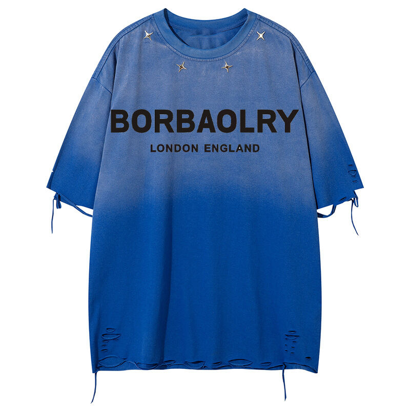 T-shirt oversize vintage effetto lavato, stile street, con bottoni decorativi, tinta unita, sportiva, manica corta da uomo