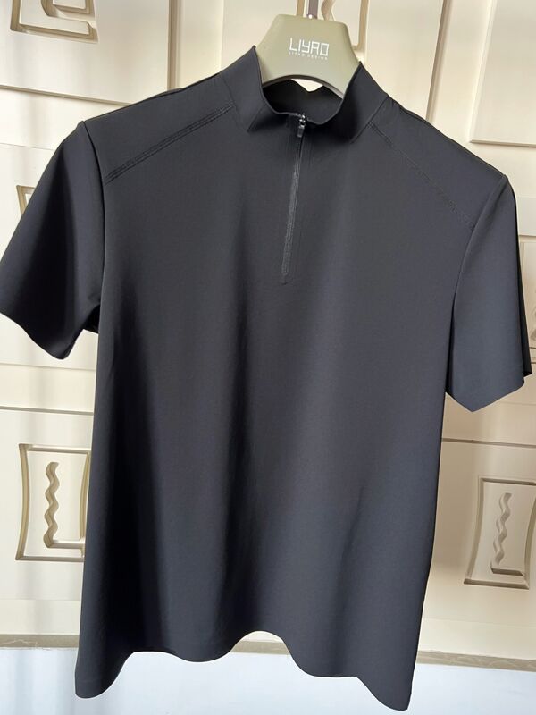 Uomini Camicie a manica corta a collo alto Stretch veloce Tessuto asciutto e traspirante per sport all'aperto T-shirt