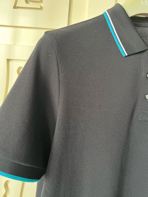 Camicie da polo da uomo con rivestimento a contrasto e design con texture 100% cotone piqué T-shirt di alta qualità di fabbrica T-shirt da polo da uomo