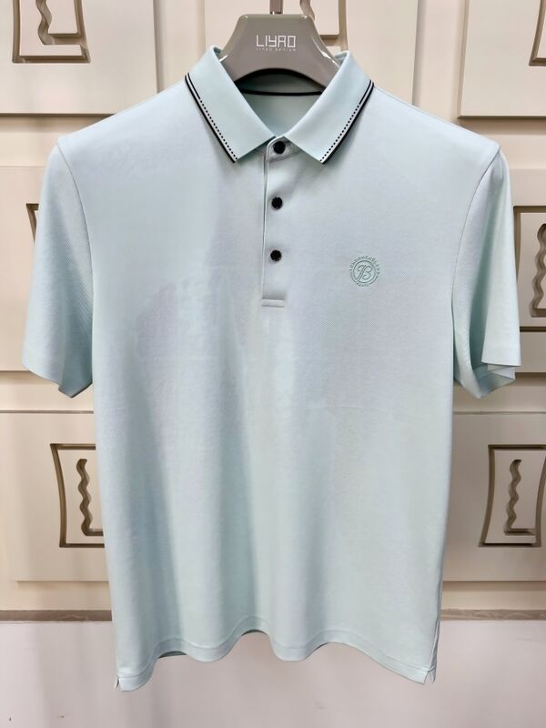 Polo da Uomo di Lusso | Design Minimalista con Collo a Contrasto, T-shirt da Uomo di Alta Qualità, T-shirt Professionali di Fabbrica