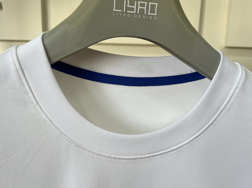 T-shirt girocollo ricamato | T-shirt girocollo di lusso con lettere e motivi 3D, produzione di maglieria da uomo