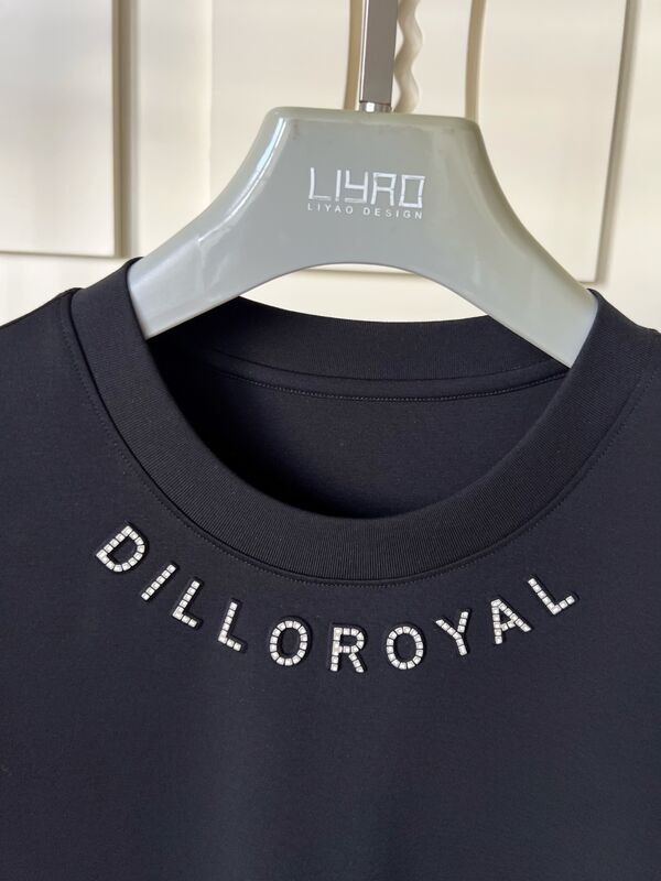 T-shirt girocollo | Maglia da uomo con logo in strass e design grafico Produzione OEM/ODM