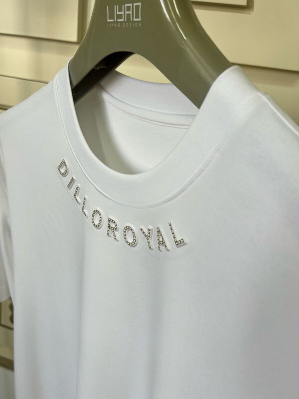 T-shirt girocollo | Maglia da uomo con logo in strass e design grafico Produzione OEM/ODM