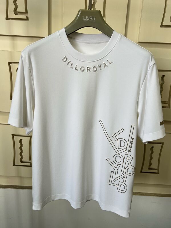 T-shirt girocollo | Maglia da uomo con logo in strass e design grafico Produzione OEM/ODM