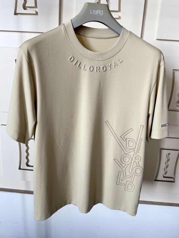 T-shirt girocollo | Maglia da uomo con logo in strass e design grafico Produzione OEM/ODM
