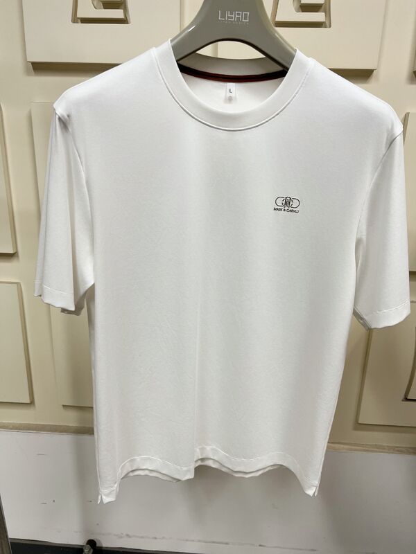 Stampa minimalista T-shirt da uomo a manica corta, colore solido T-shirt da uomo di base