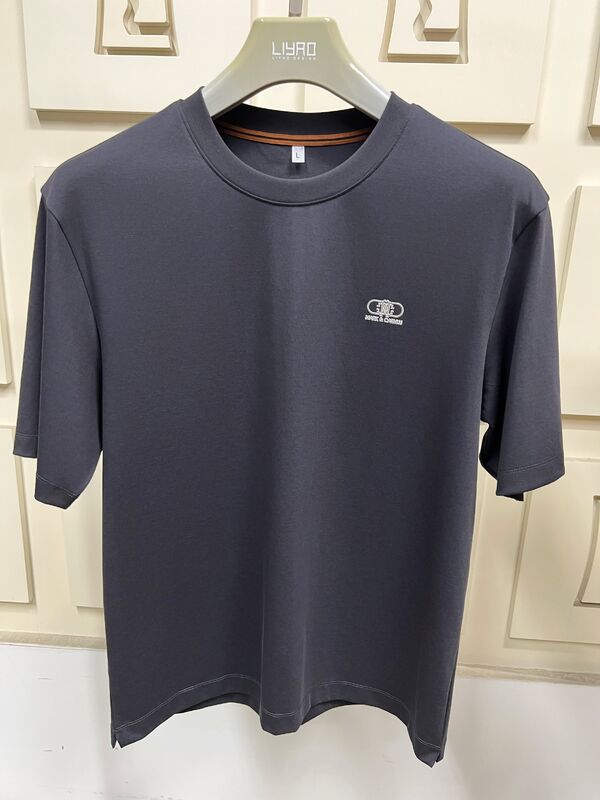 Stampa minimalista T-shirt da uomo a manica corta, colore solido T-shirt da uomo di base