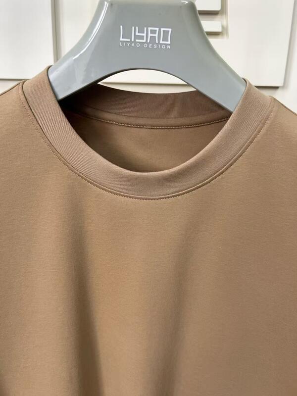 Personalizzabile abbigliamento da uomo con manica corta confortevole stile vintage semplice colore solido abbigliamento casual