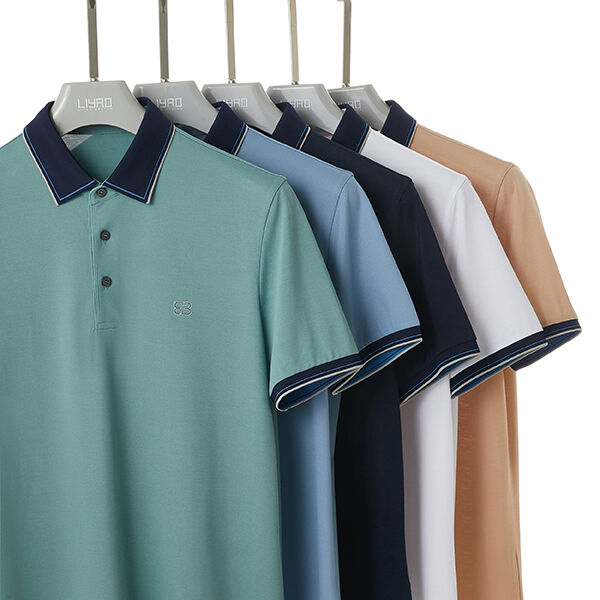 Polo T-shirt in cotone di alta qualità, traspirante, con colletto nero, personalizzabile, per lavoro casual e golf, prodotta in Cina con ricamo