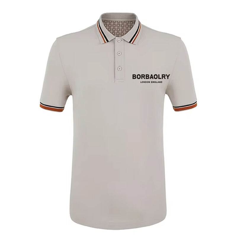 T-shirt polo a maniche corte a righe ad asciugatura rapida con logo personalizzato, ultimo design stampato