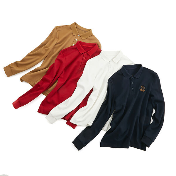 Magliette da uomo in cotone a maniche lunghe, elastiche, delicate sulla pelle, alla moda, tinta unita, polo di alta qualità