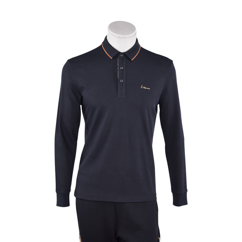 Maglietta Polo da Uomo Premium Designer Personalizzata con Colore, Taglia e Logo, Liscia, Anti-Pilling, a Maniche Lunghe, per Affari