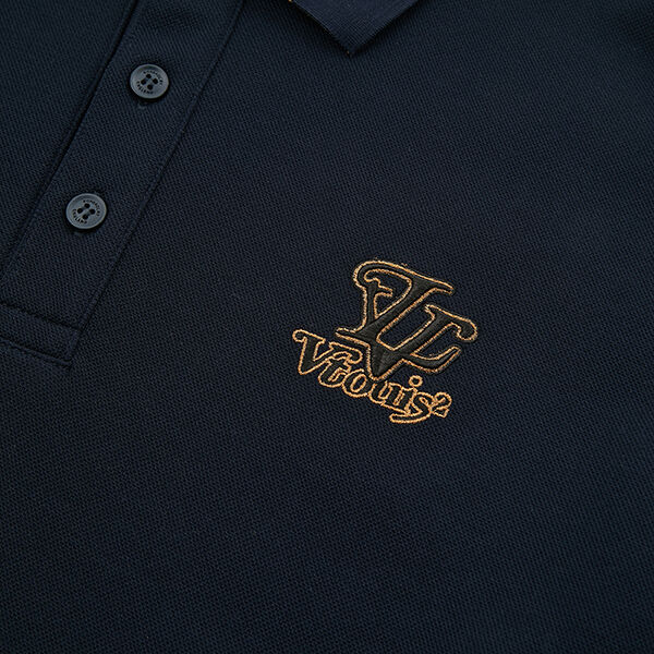 Maglietta Polo da Lavoro da Uomo a Maniche Lunghe Anti-Piega di Alta Qualità, Polo in Cotone Traspirante con Ricamo