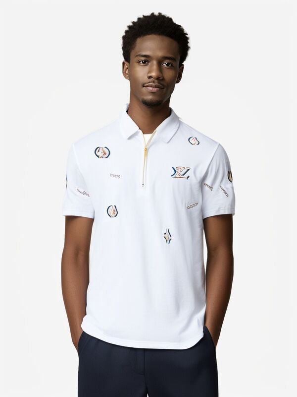 Produttore di tendenza maschile casual tessuto massello manica corta cappotto ricamato lapel versatile base giovanile anti-pilling