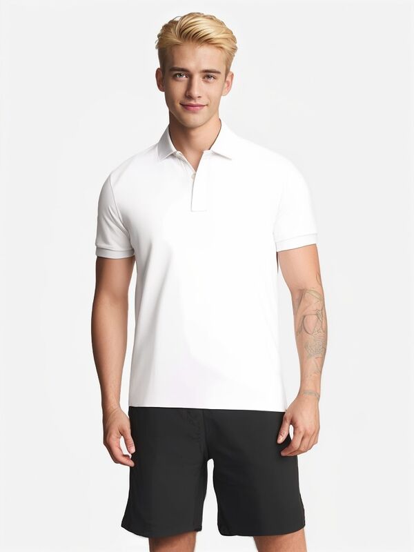 Maglietta da golf polo da uomo a maniche corte, tinta unita, di alta qualità, taglie forti, semplice, comoda, casual