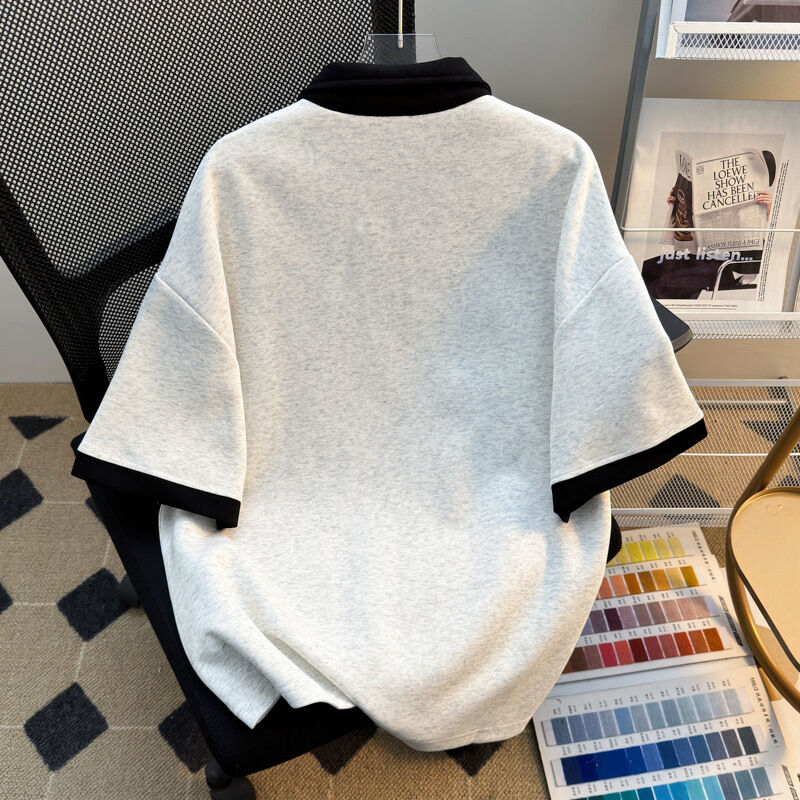 Abbigliamento maschile all'ingrosso di alta qualità Maglietta con cerniera di grandi dimensioni Produttore Magliette bianche a manica corta per uomini