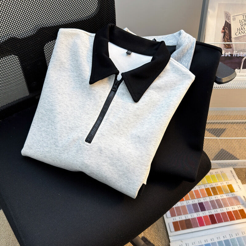 Abbigliamento maschile all'ingrosso di alta qualità Maglietta con cerniera di grandi dimensioni Produttore Magliette bianche a manica corta per uomini