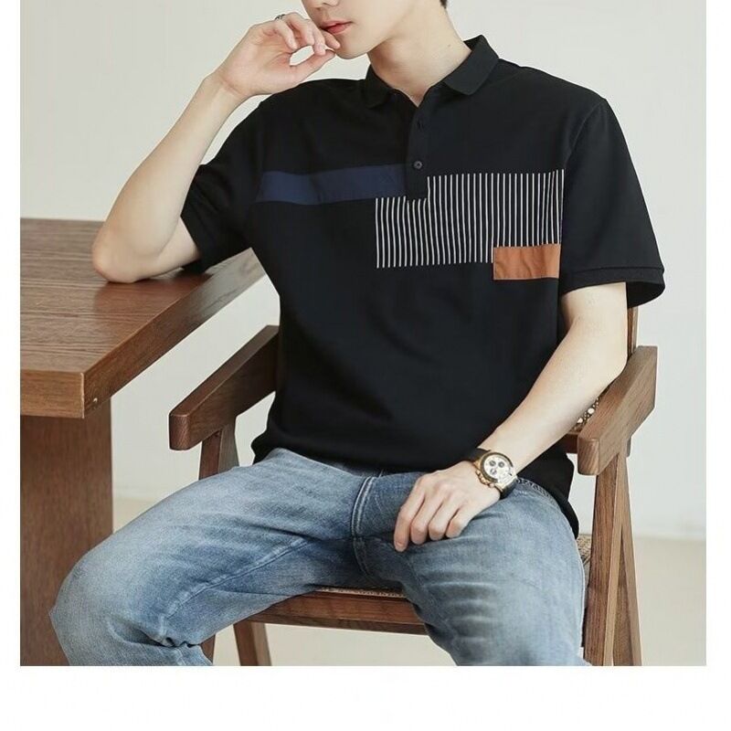 Polo Shirt da Golf a Maniche Corte con Logo Personalizzato, Traspirante, Asciugatura Rapida, in Cotone, Tinta Unita, per il Golf Estivo