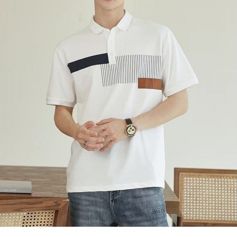 Polo Shirt da Golf a Maniche Corte con Logo Personalizzato, Traspirante, Asciugatura Rapida, in Cotone, Tinta Unita, per il Golf Estivo