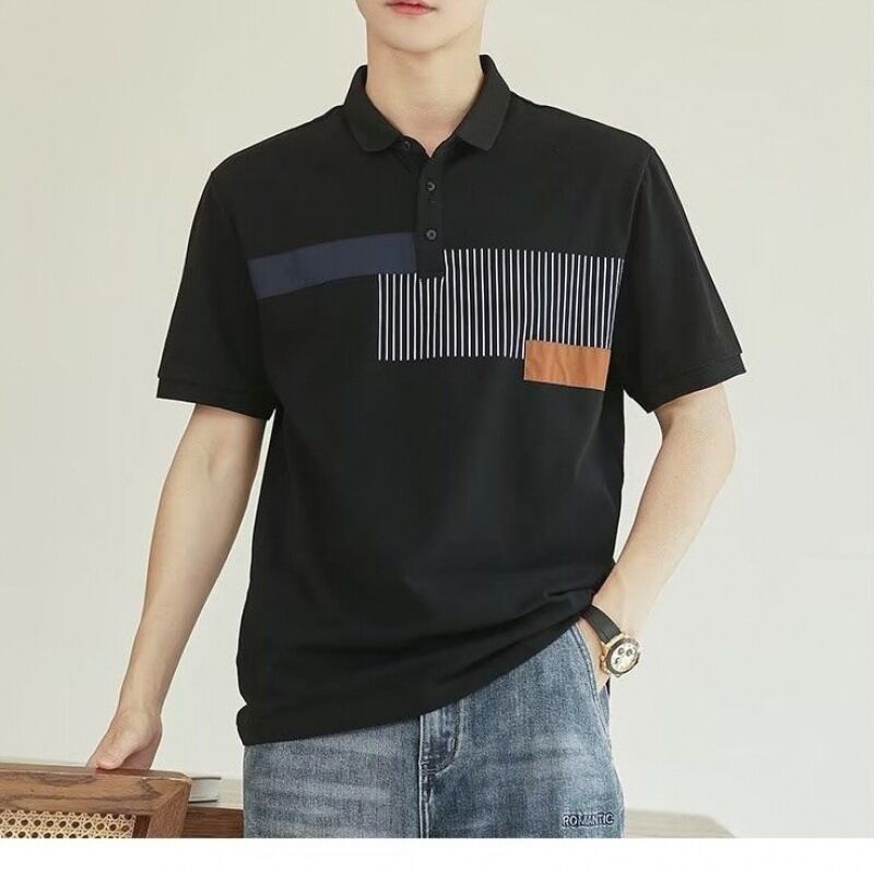 Polo Shirt da Golf a Maniche Corte con Logo Personalizzato, Traspirante, Asciugatura Rapida, in Cotone, Tinta Unita, per il Golf Estivo