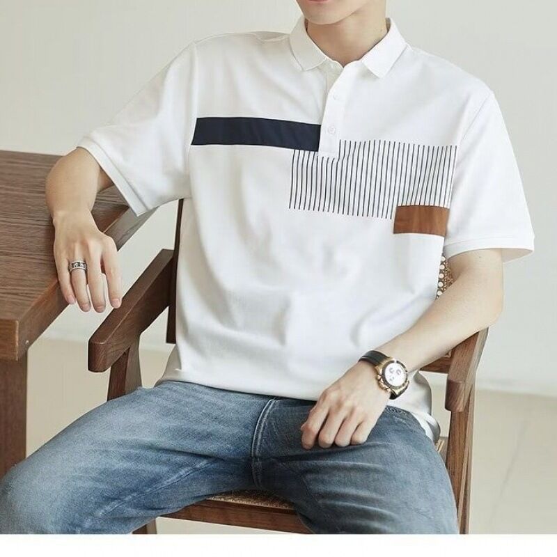 Polo Shirt da Golf a Maniche Corte con Logo Personalizzato, Traspirante, Asciugatura Rapida, in Cotone, Tinta Unita, per il Golf Estivo