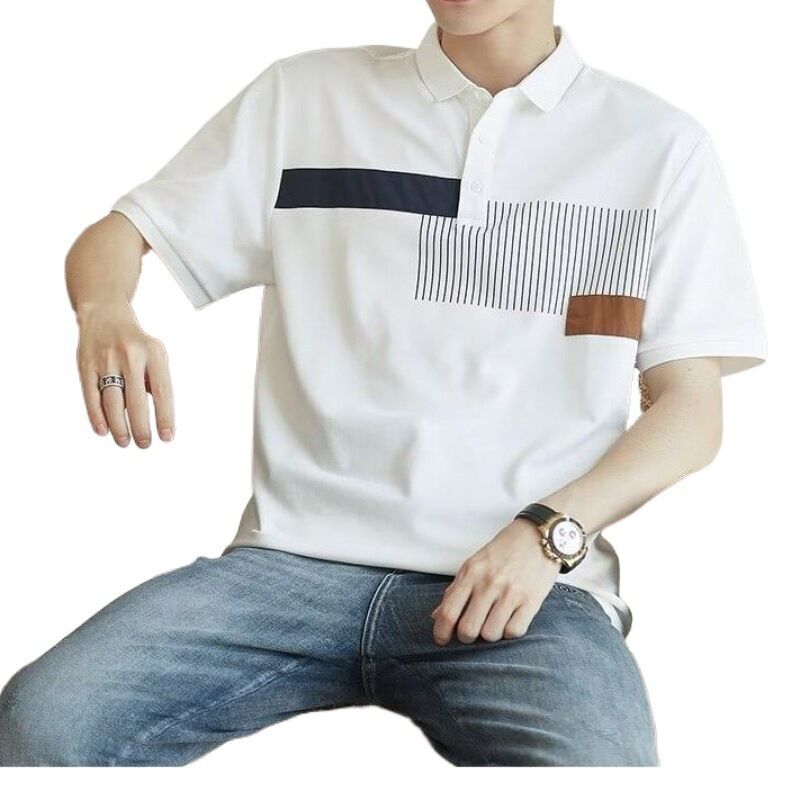 Polo Shirt da Golf a Maniche Corte con Logo Personalizzato, Traspirante, Asciugatura Rapida, in Cotone, Tinta Unita, per il Golf Estivo