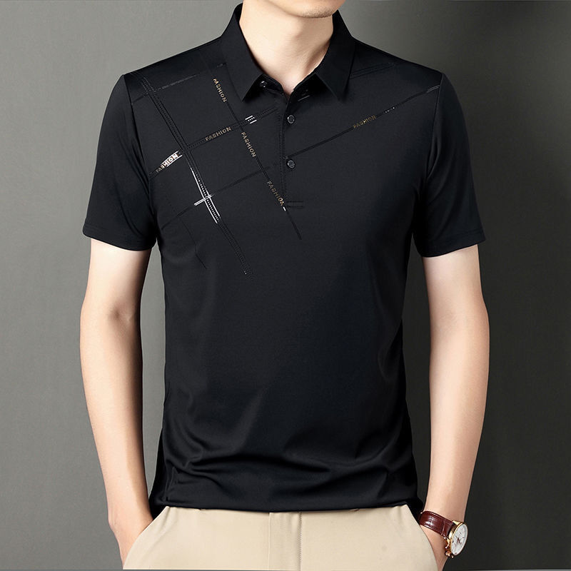 Polo da golf da uomo in cotone di alta qualità, personalizzata con stampa e ricamo del logo, tinta unita e bianca