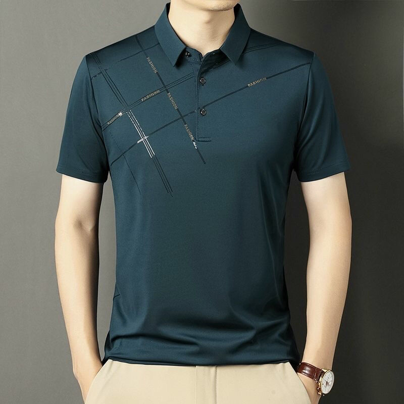 Polo da golf da uomo in cotone di alta qualità, personalizzata con stampa e ricamo del logo, tinta unita e bianca