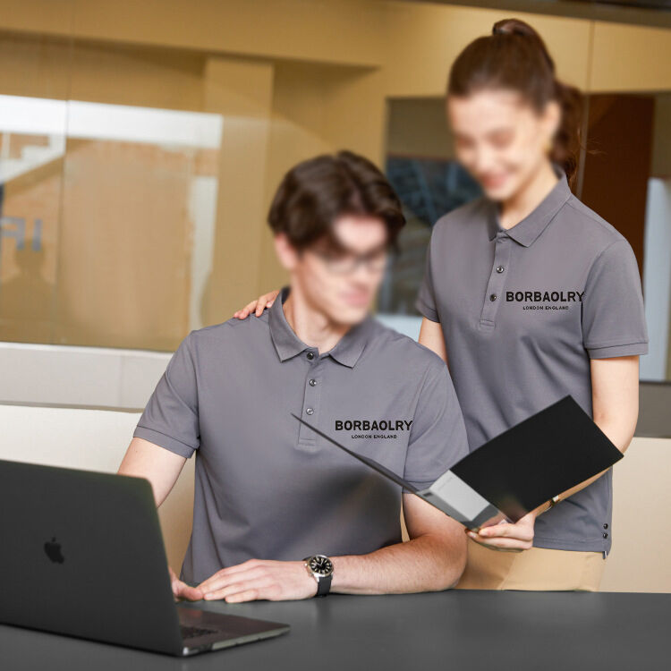 Polo personalizzata da uomo in cotone, design per uniforme da ufficio, polo in cotone tinta unita, polo a nido d'ape