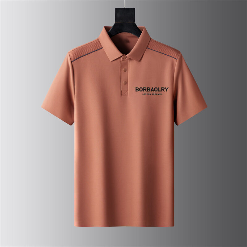 Polo da uomo a maniche corte per l'estate, maglietta sottile con colletto, tendenza casual da lavoro a mezza manica