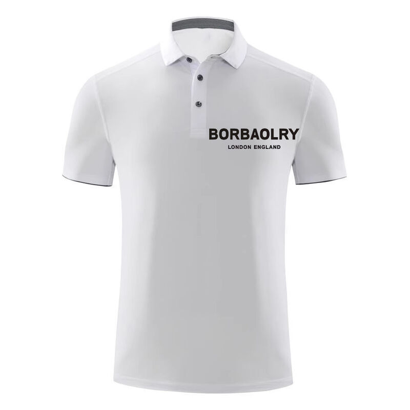 Polo da uomo personalizzata a maniche corte con logo in tessuto traspirante