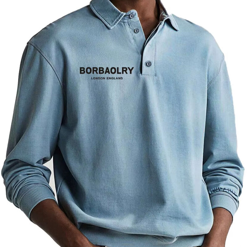 Logo in cotone di alta qualità a maglia solida Camicia Polo casual all'ingrosso Camicia sportiva veloce e asciutta Uomo Camicia Polo a manica lunga