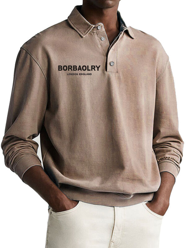 Logo in cotone di alta qualità a maglia solida Camicia Polo casual all'ingrosso Camicia sportiva veloce e asciutta Uomo Camicia Polo a manica lunga