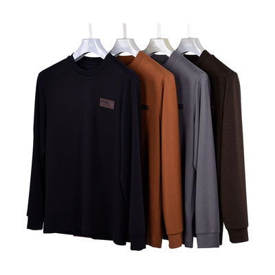 Plomber Blank Jogger Crewneck Pullover di cotone Cappuccino 400 Grammi Con OEM